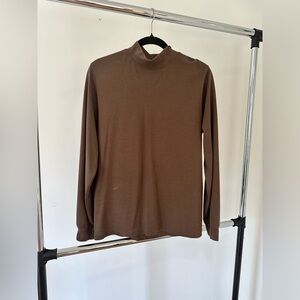 Lands End Brown Turtleneck Shirt - Size L